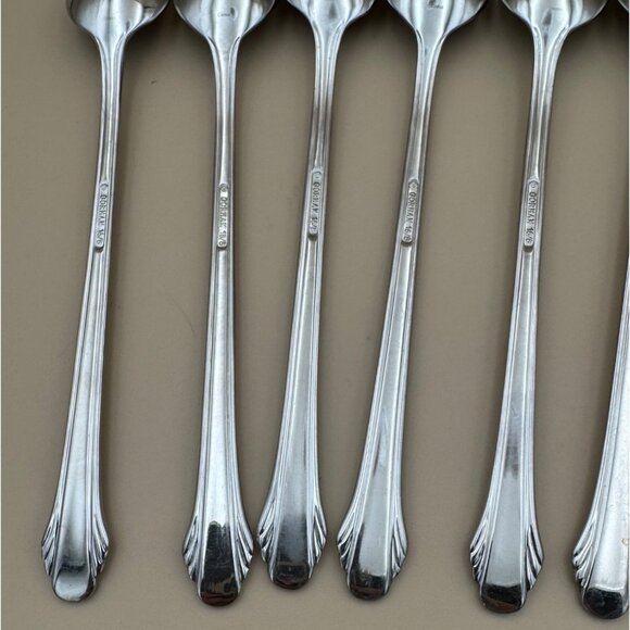 Set of 8 Gorham CALAIS 18/8 Stainless Steel Glossy Iced Tea Spoons - Picture 5 of 10